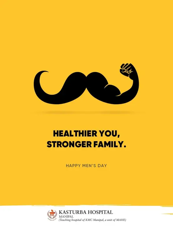 A moustache flexing a bicep: “Healthier you, stronger family.”