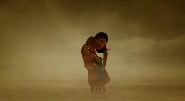 Still frame from the animated Tata Shakti TV commercial.